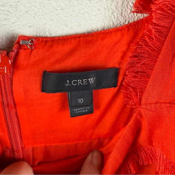 J.Crew Fringe Linen Square Neck Tank Top Size 10 - Picture 8 of 9